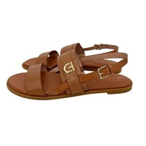 Cole Haan Women's Charlotte Flat Sandal in Pecan Leather.